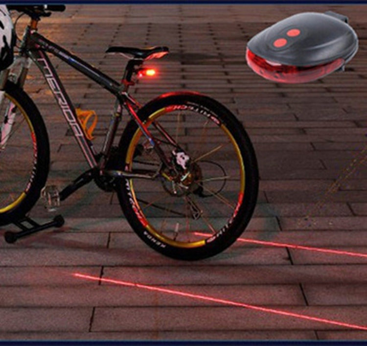 USB 5LED 2Laser Fahrradrücklicht