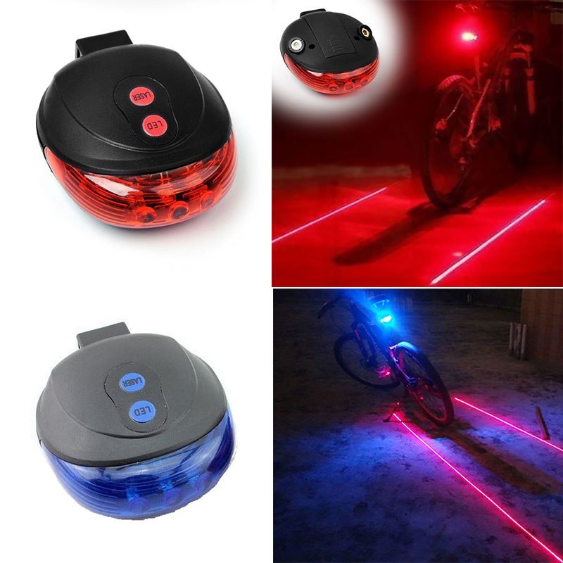 USB 5LED 2Laser Fahrradrücklicht